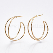 Brass Stud Earrings KK-T038-304G