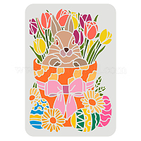 FINGERINSPIRE 3pcs Easter Bunny Drawing Painting Stencils Templates  (11.6x8.3inch) Happy Easter Stencils Decoration Square Easter Rabhit  Stencils for