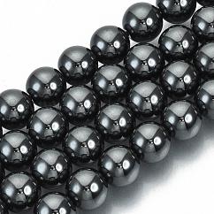 Chapelets de perles en hématite sans magnétique, Grade a, ronde, noir, 8mm, Trou: 1mm