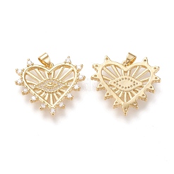 Pendentifs en laiton zircon cubique transparent&nbsp;ZIRC-I045-08G