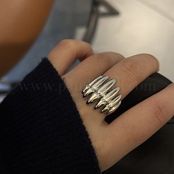 Offene Manschettenringe aus Messing mit Pavé-Fassung aus klaren Zirkonia für Damen&nbsp;WG3D42E-05