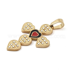 Ionenplattierung (IP) 304 Edelstahl Emaille Strass Anhänger&nbsp;STAS-Q325-05F-G