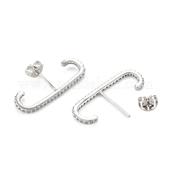 Ohrstecker aus Messing mit Kristall Strass&nbsp;EJEW-D252-01P