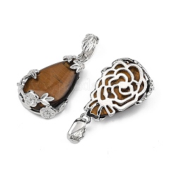 Natürlichen Tigerauge Anhänger&nbsp;G-P393-P04