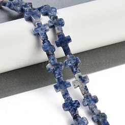 Fili di perle di diaspro macchia blu naturale&nbsp;G-I369-A03-02