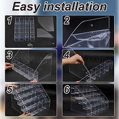 Porte-stylos acryliques à 4 couche et 20 grilles&nbsp;AJEW-WH0752-582B