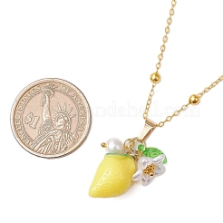 Collane con ciondolo di frutta in resina&nbsp;NJEW-JN05204-01
