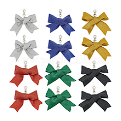 12 Stück 6 Farben Polyester Bowknot Anhänger Dekoration&nbsp;HJEW-PH01954