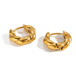Boucles d'oreilles créoles torsadées en acier inoxydable 304 pour femmes&nbsp;HD0403