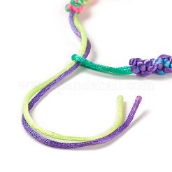 Fabrication de bracelets réglables tressés en polyester couleur arc-en-ciel pour femmes&nbsp;BJEW-F454-04