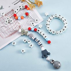 20 Stück leuchtende Würfelbuchstaben-Silikonperlen 12x12x12 mm quadratische Würfel-Alphabet-Perlen mit 2 mm Lochabstandshalter lose Buchstabenperlen für Armband-Halsketten-Schmuckherstellung&nbsp;JX437X