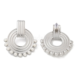 Pendientes de acero inoxidable 304 con perlas de imitación ABS&nbsp;EJEW-M069-02P
