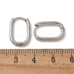 Pendientes de aro ovalados de acero inoxidable 304 que no se deslustran&nbsp;EJEW-M218-02A-P