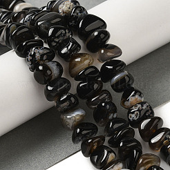 Chapelets de perles perles en agate noire naturelle&nbsp;G-NH0017-B04-03