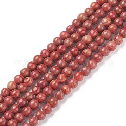 Fili di perline di diaspro naturale linea argento&nbsp;G-P451-02C