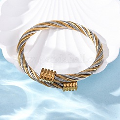 Pulseras de torsión de acero inoxidable 304 para mujer&nbsp;BJEW-P310-21GP