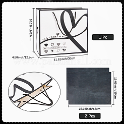 1 Stück schwarze Papiertüten mit Herzaufdruck und Griffen&nbsp;ABAG-SP0001-17