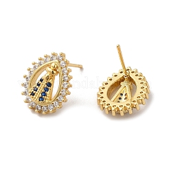 Aretes de lágrima con circonio cúbico de santo&nbsp;EJEW-F313-03G