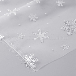 Polyester-Organzastoff mit Schneeflockenmuster&nbsp;SENE-WH0003-03A