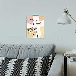 Rechteck mit Gesichtsmusterpapier&nbsp;DIY-WH0634-027
