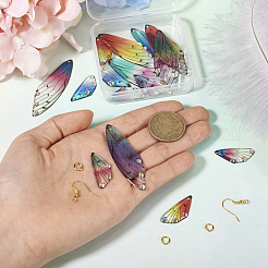 DIY Kit zum Herstellen von Schmetterlingsflügeln für baumelnde Ohrringe&nbsp;DIY-TA0004-45