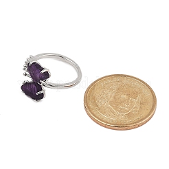 Schmetterlings-Manschettenringe aus natürlichem Fluorit und Zirkonia&nbsp;RJEW-K288-01P
