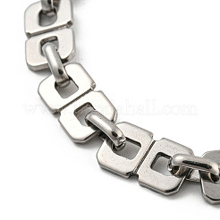 Bracciali a maglie quadrate in acciaio inossidabile 304 anti-ossidazione per uomo e donna&nbsp;BJEW-D042-14P