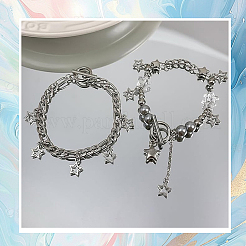 5 Stück 5 Stile Legierung mehrsträngige Armbänder für Frauen&nbsp;BJEW-SC0001-58