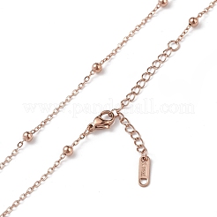 Ionenbeschichtung (IP) 304 Edelstahl Satellitenkette Halskette für Männer Frauen&nbsp;NJEW-K245-011B