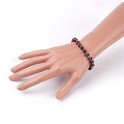 Bracciali elastici in vetro placcato&nbsp;BJEW-JB04017-05