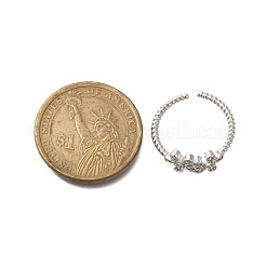 Offene Manschettenringe aus Messing mit Mikropavé und klaren kubischen Zirkonia für Damen&nbsp;RJEW-R005-06G