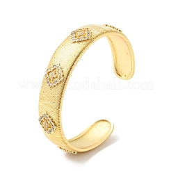 Offener Armreif mit offener Manschette aus klarem Zirkonia-Rhombus&nbsp;BJEW-G652-03G