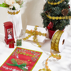 Garniture de ruban de polyester de flocon de neige&nbsp;DIY-WH0568-45A