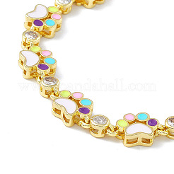 Bracelets chaîne en laiton micro pavé zircone cubique&nbsp;BJEW-P288-02G