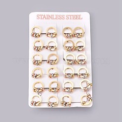Pendientes de botón de acero inoxidable 304&nbsp;EJEW-O087-05