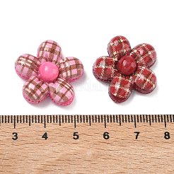 Cabochon in resina opaca con motivo tartan&nbsp;X-CRES-A061-01B
