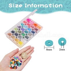 134.4g 28 Farben handgemachte Polymertonperlen&nbsp;CLAY-SZ0001-34