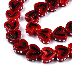 Fili di perle di lampwork irregolari fatti a mano opachi&nbsp;LAMP-T017-20-B06