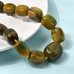 Collares de cuentas cuboides graduadas de ágata natural teñida con cierres de aleación.&nbsp;NJEW-C113-01I