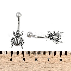Bauchnabelringe aus chirurgischem Edelstahl 316 mit Insektenmotiv&nbsp;EJEW-G416-03AS