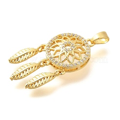 Pendentifs avec zircon cubiques à micro-pavés en laiton&nbsp;ZIRC-D275-05G