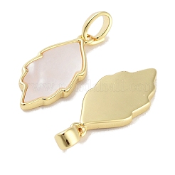 Messing-Anhänger mit natürlichem Muschel-Pavé&nbsp;KK-C051-16G