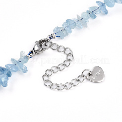 Pulseras de cuentas de aguamarina natural para mujer&nbsp;BJEW-T022-03A