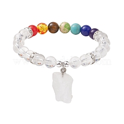 5 Stück 5 Stile Roh-Rau-Charm-Armbänder mit gemischten Edelsteinen&nbsp;BJEW-JB10298