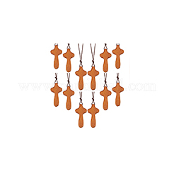 Décorations pendentif croix en bois&nbsp;WOOD-WH0034-55A