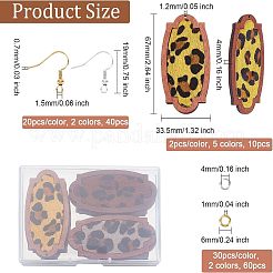 Kit de fabrication de boucles d'oreilles pendantes rectangulaires à motif léopard&nbsp;DIY-OC0009-49