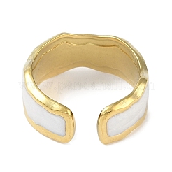 Ionenplattierung (IP) 304 Edelstahl Emaille Manschette Fingerringe&nbsp;RJEW-L107-051G-01