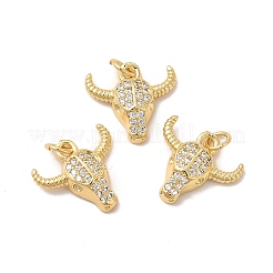 Porte micro ouvrent pendentifs zircone cubique en laiton de placage&nbsp;KK-B068-24G