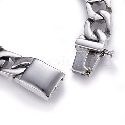 Bracelets à chaînes gourmettes en acier inoxydable 304 résistant au ternissement&nbsp;BJEW-E346-13B-P