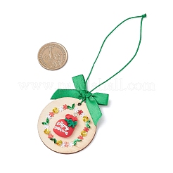 Decorazione pendente in legno con ghirlanda natalizia&nbsp;HJEW-JM04282